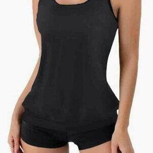 New High Quality Black 2 Piece Tankini Bathing/Swimming Suit
